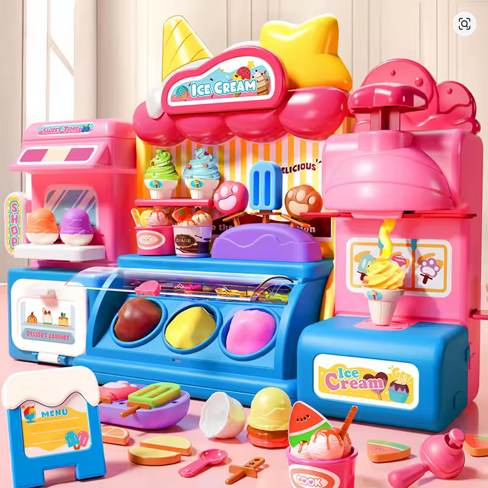 ce Cream Play Dough Machine Toy – Music & Light Pretend Food Set