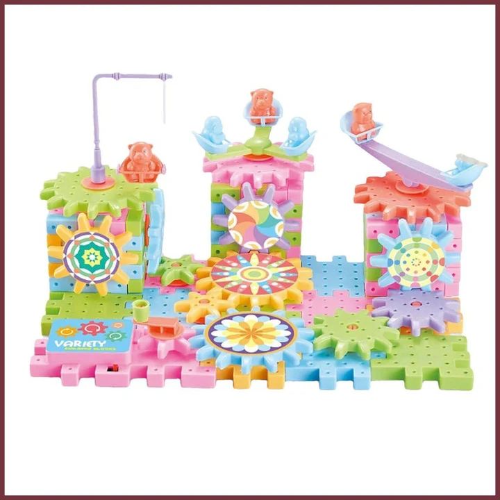 Electric Spinning Building Blocks – 166-Piece Interactive Construction Toy