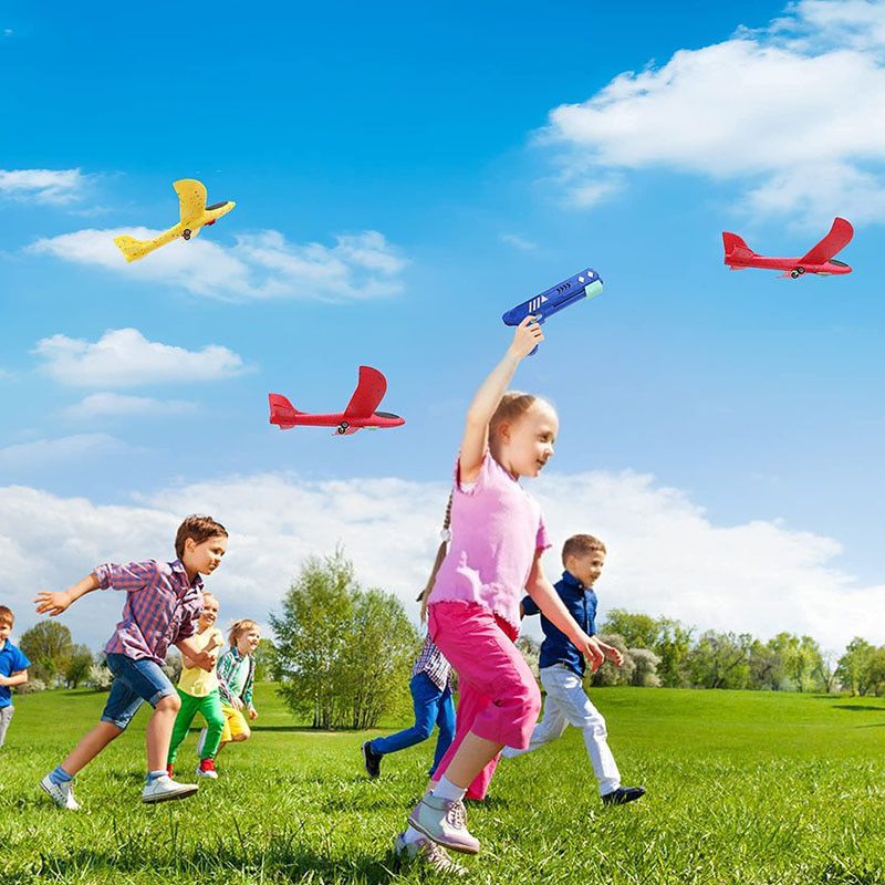 Airplane Launcher Toy – Foam Glider Catapult for Kids