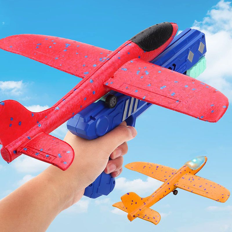 Airplane Launcher Toy – Foam Glider Catapult for Kids