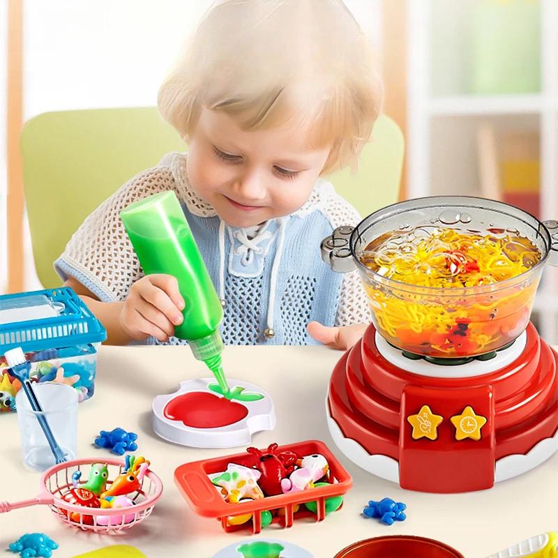 DIY Hot Pot Playset – Bubble, Sound & Light Interactive Kitchen Toy for Kids