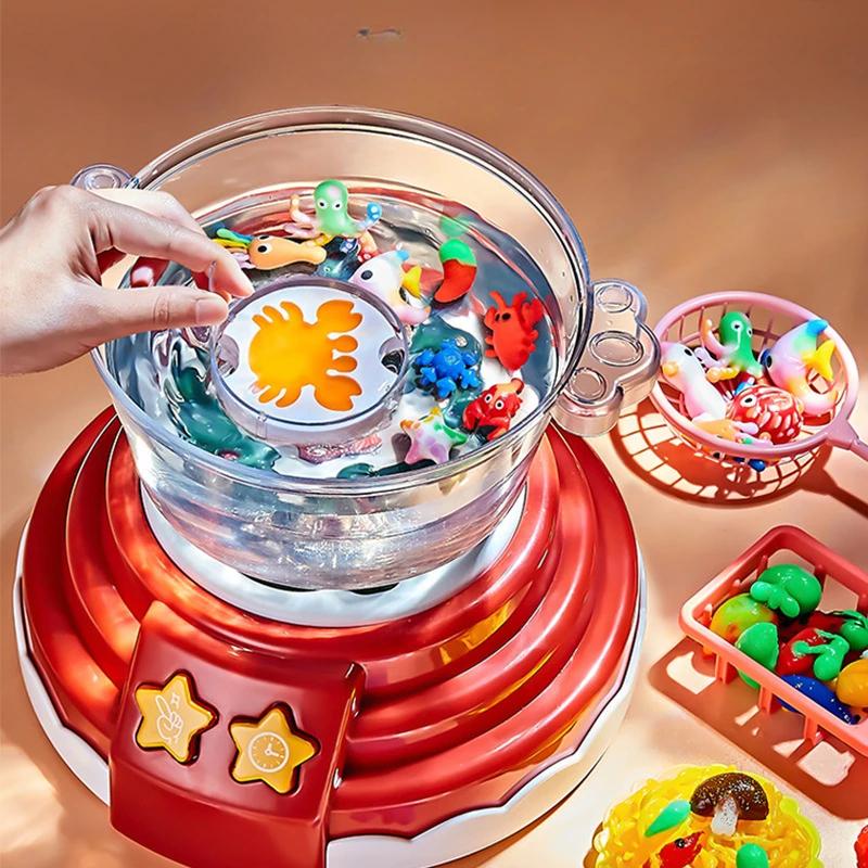 DIY Hot Pot Playset – Bubble, Sound & Light Interactive Kitchen Toy for Kids